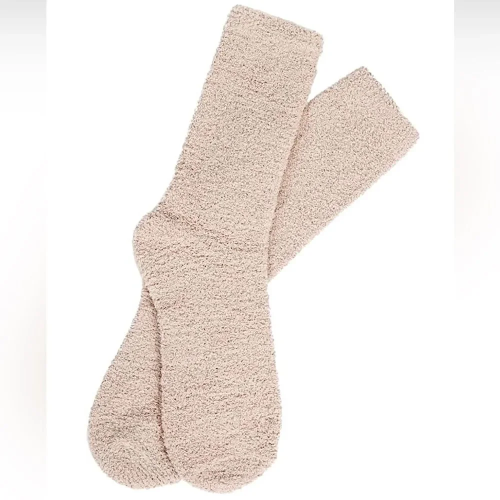 Ultra-Luxe Cloud Socks Warm and Fuzzy Super Soft Luxurious Fabric tan.